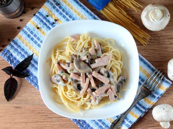 Паста с грибами и сыром в сливочном соусе – пошаговый рецепт
