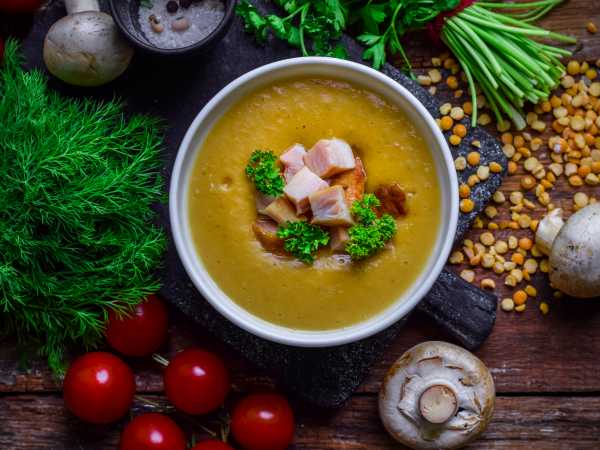 Гороховый суп-пюре с курицей: нежно, сытно и очень вкусно