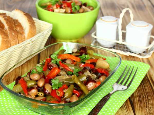 Салат со стручковой фасолью и овощами — пошаговый рецепт с фото