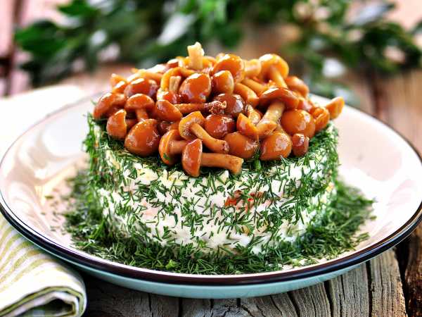 Сырно-грибной слоеный салат рецепт с фото пошагово - pizzastr.ru