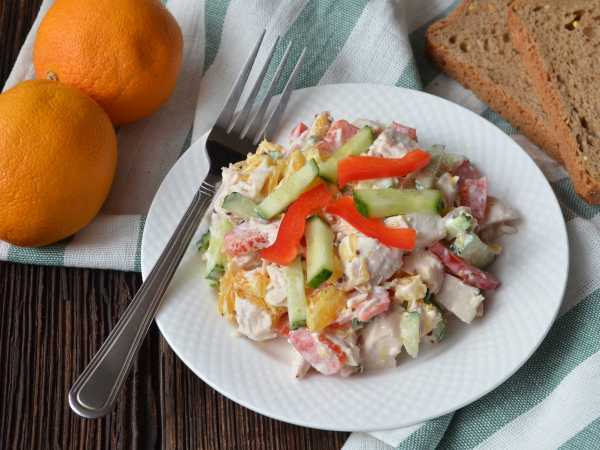 Английский салат с курицей и грибами — рецепт с фото