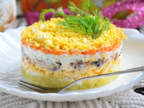 Салат Мимоза без сыра, классический рецепт
