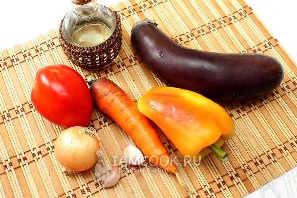 Ингредиенты для салата «Десятка» из баклажанов на зиму