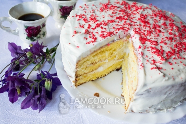 Фото бисквитного торта со сметанным кремом