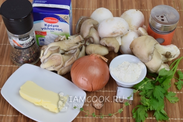 Ингредиенты для грибного крем-супа