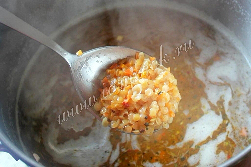 приготовление чечевично-морковного супа