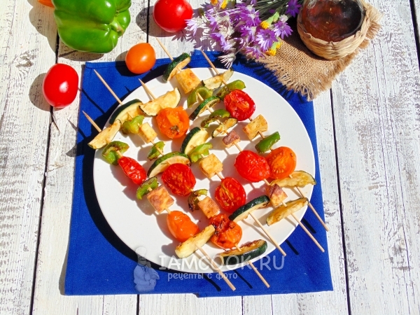 Фото овощных мини-шашлычков по-гречески