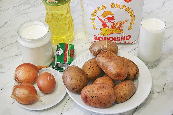 Ингредиенты для вареников с картошкой
