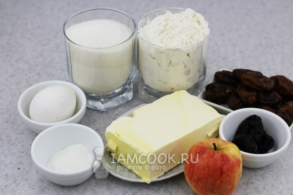 Ингредиенты для кекса с сухофруктами