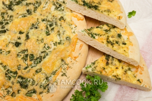 Фото лепешки с сыром и зеленью