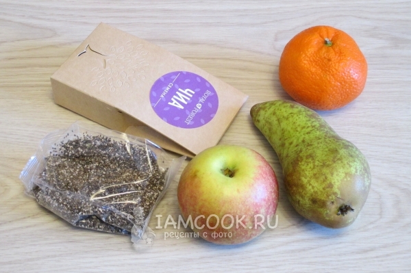 Ингредиенты для фруктового коктейля с чиа