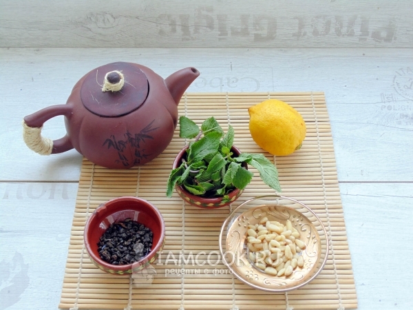 Ингредиенты для чая по-берберски (по-тунисски) с кедровыми орешками