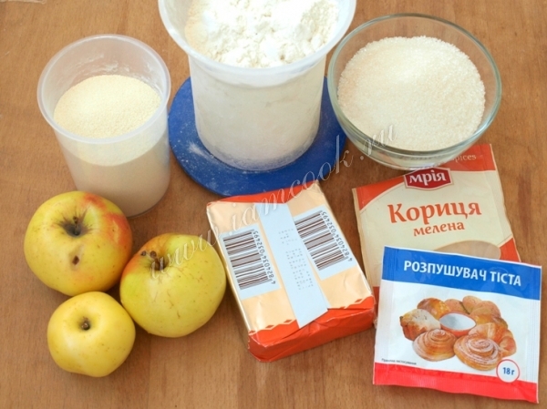Ингредиенты для яблочного пирога по-варшавски