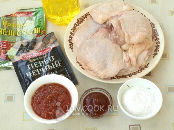 Ингредиенты для куриных бёдер в духовке