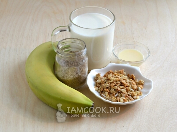 Ингредиенты для бананового смузи