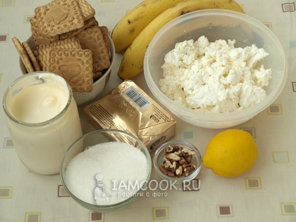 Ингредиенты для бананового чизкейка