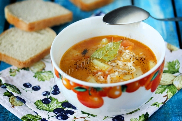 Рецепт рисового супа с помидорами