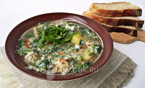 Рецепт сытного супа с крапивой, рисом и яйцом