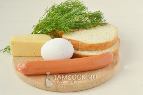 Ингредиенты для горячих бутербродов на сковороде
