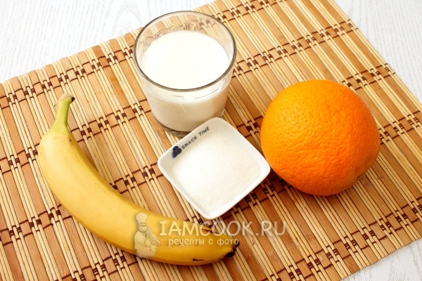 Ингредиенты для апельсинового коктейля с молоком