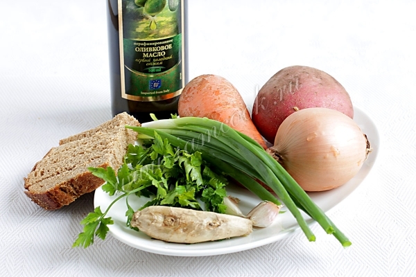 Ингредиенты для овощного супа пюре