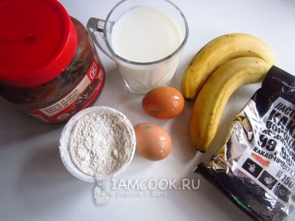 Ингредиенты для блинного торта с нутеллой и бананом