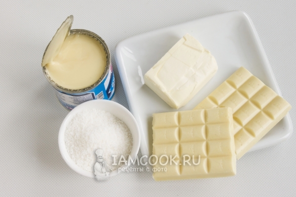 Ингредиенты для кокосового крема «Рафаэлло»