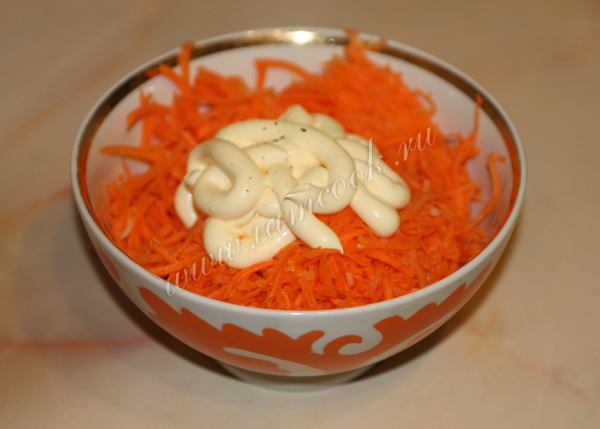 Заправка морковного салата майонезом