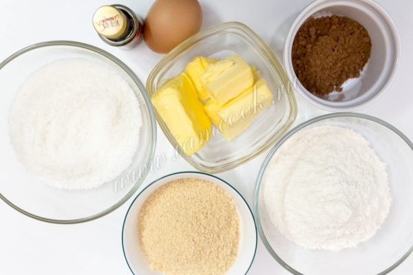 Ингредиенты для шкооладно-кокосового пирога