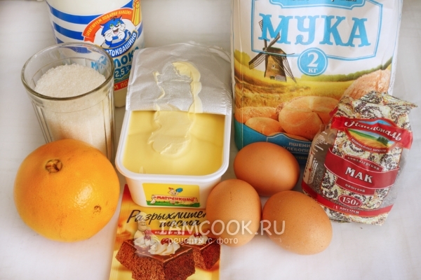 Ингредиенты для маково-апельсинового кекса