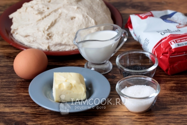 Ингредиенты для пирога с маком из дрожжевого теста