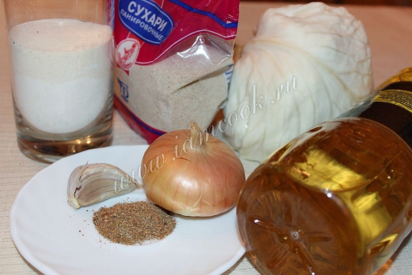 Ингредиенты для капустных котлет с манкой