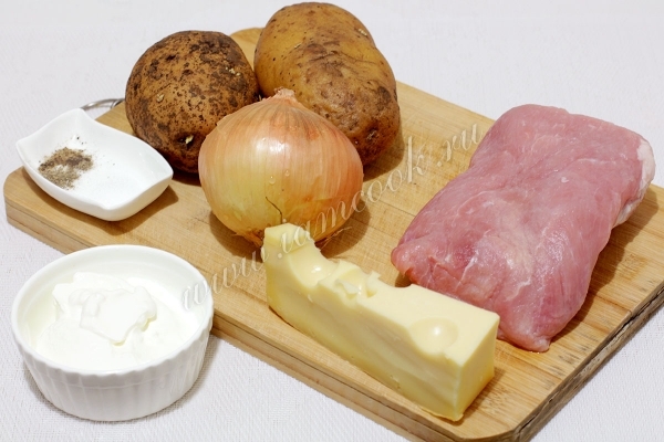 Ингредиенты для свинины с картофелем по французски