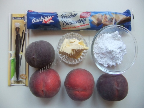 Ингредиенты для тарт татена с персиками