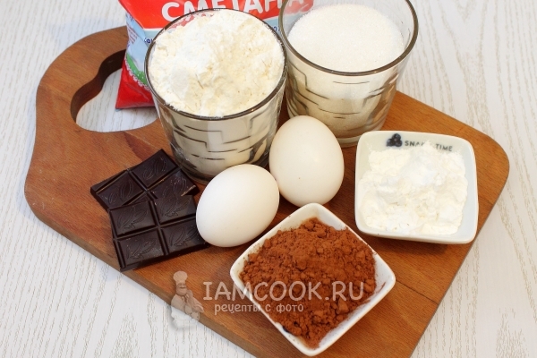 Ингредиенты для кекса с шоколадом