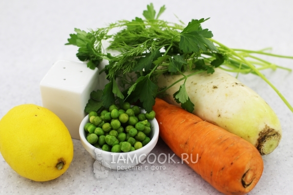 Ингредиенты для салата из белой редьки