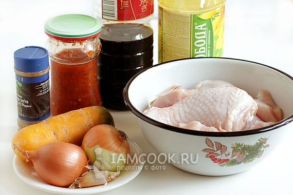 Ингредиенты для курицы в маринаде из аджики