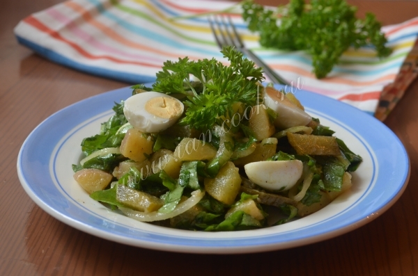 Рецепт картофельного салата с щавелем