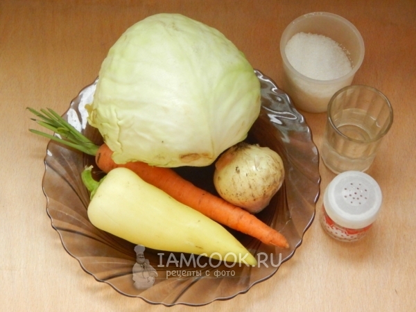 Ингредиенты для салата из капусты на зиму
