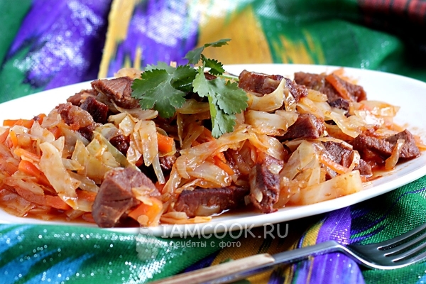 Рецепт говядины с капустой