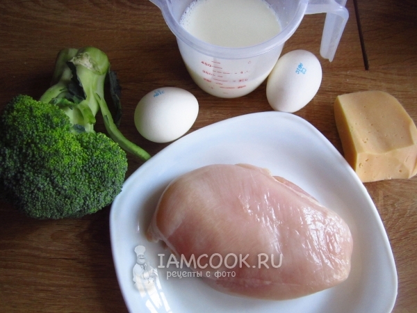 Ингредиенты для брокколи запеченной с курицей в духовке