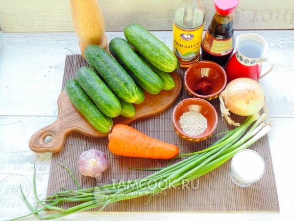 Ингредиенты для кимчи из огурцов по-корейски