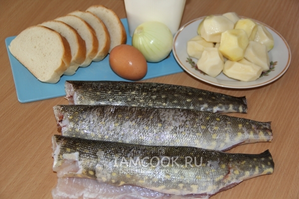 Ингредиенты для рыбных котлет из щуки