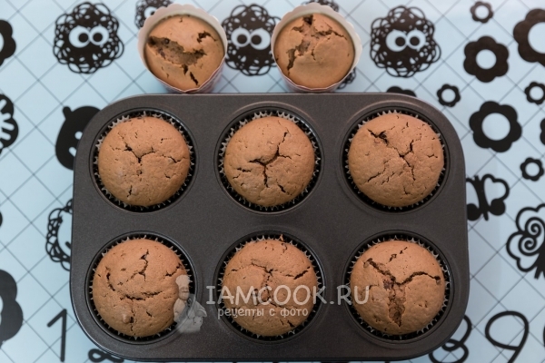 Рецепт шоколадных маффинов с шоколадными каплями