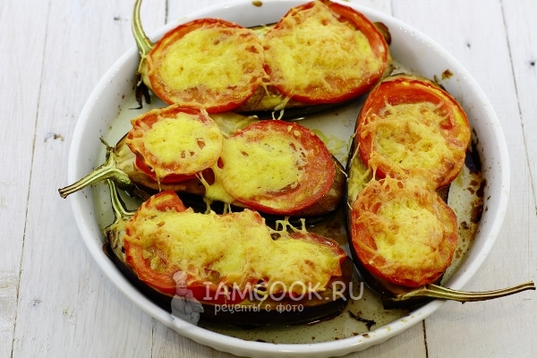 Рецепт баклажанов в духовке с помидорами и сыром