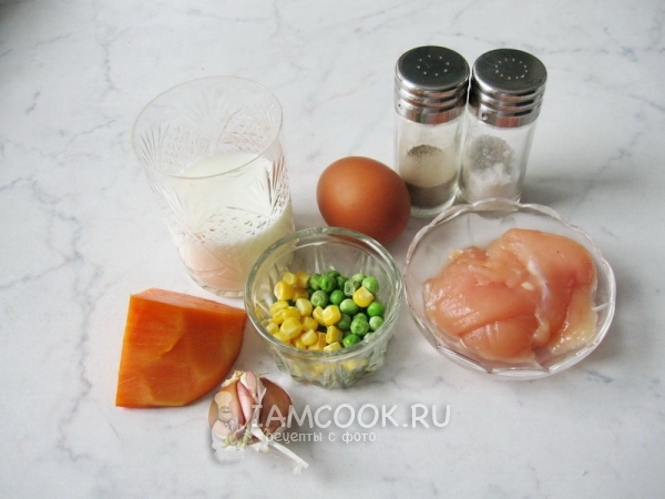 Ингредиенты для суфле из курицы