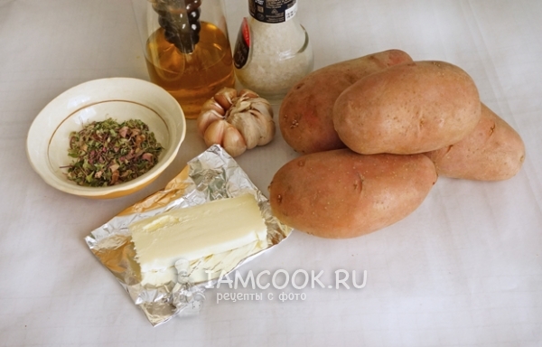 Ингредиенты для обжаренного картофеля с чесноком
