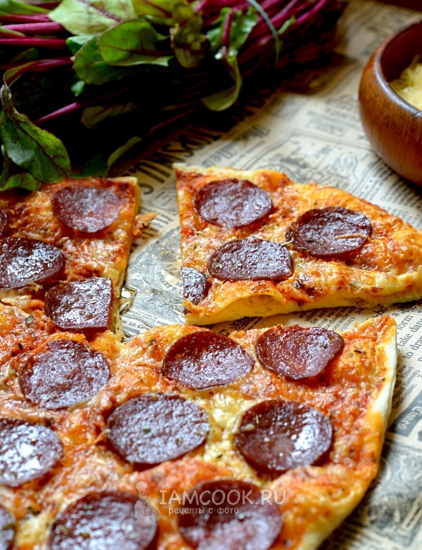 Рецепт пиццы Пепперони в домашних условиях