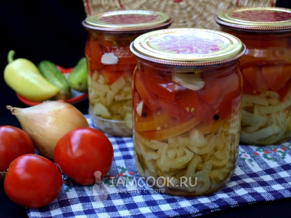 Рецепт салата из огурцов и помидоров на зиму