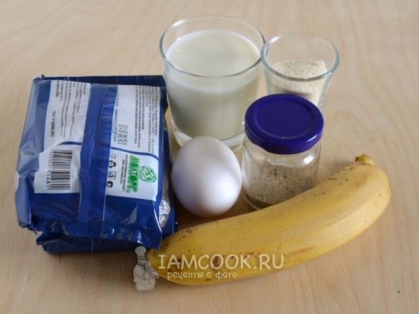Ингредиенты для творожной запеканки с бананом